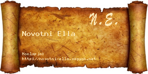 Novotni Ella névjegykártya